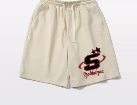 美式高街 vibe 痞帅字母印花运动短裤男...