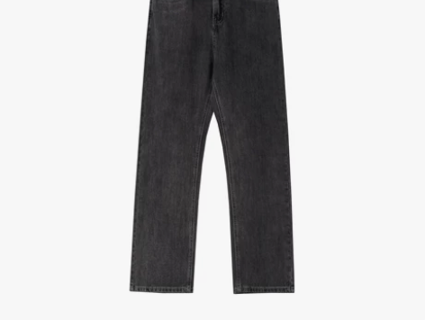 何记港风【牛仔很忙】复古高腰做旧小直筒烟管...