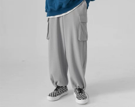 +日系街头潮男大口袋休闲裤卫裤+秋冬宽松B...