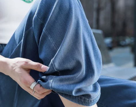 三防天丝牛仔裤夏女装新款冰天丝拖地花苞三防...