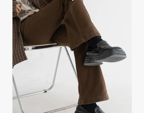 赛小懒高腰微喇牛仔裤女秋季紧身复古显瘦咖啡...