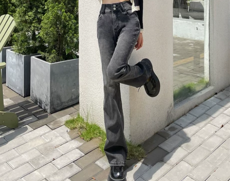 微喇牛仔裤女高腰显瘦2022新款170超长...