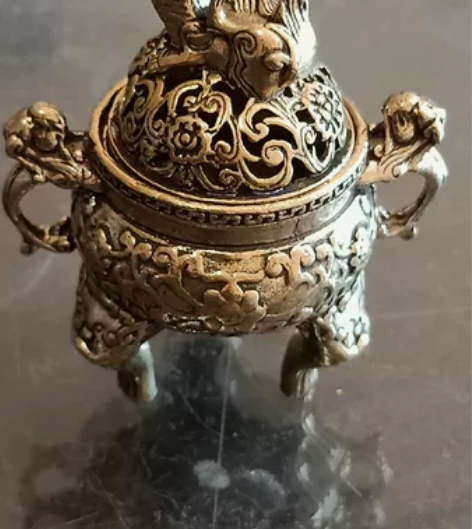 纯黄铜小香炉摆件，保真，不喜欢可以退换。 ...