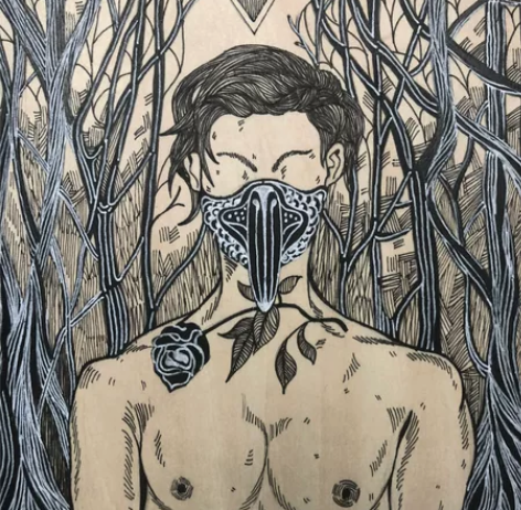 原创小木板画,装饰画,黑白画,工艺画很早之...