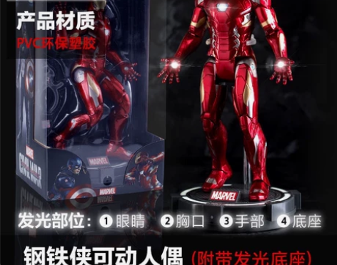 全新漫威复仇者联盟4钢铁蜘蛛侠钢铁侠美国队...