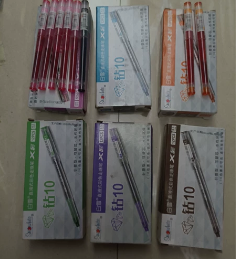 12支 白雪直液式走珠笔针管型中性笔0.5...