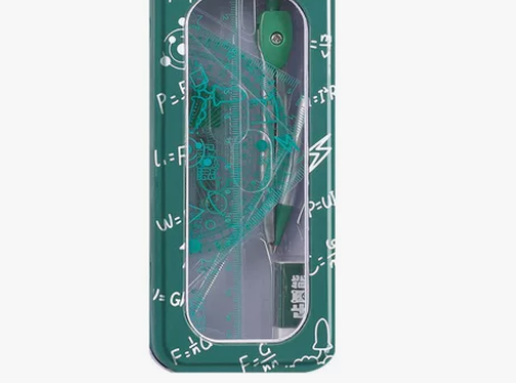 直尺圆规套装小学生绘图四件套三角尺塑料直尺...