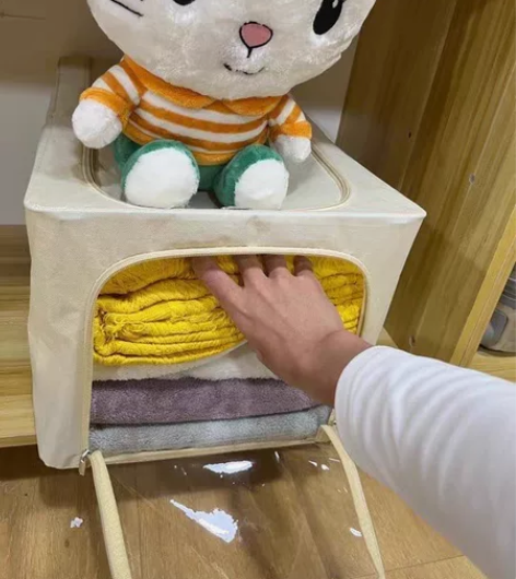 安琴棉麻收纳箱布艺可折叠衣服裤子整理箱防尘...