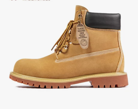 大黄靴男秋季高帮马丁靴英伦风工装鞋子中帮沙...