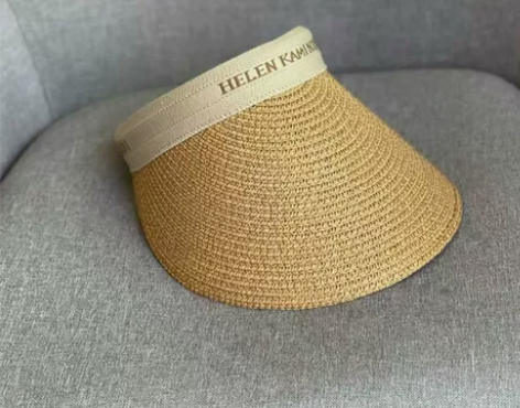 发箍防晒帽 网红同款 草编空顶遮阳帽 海边...