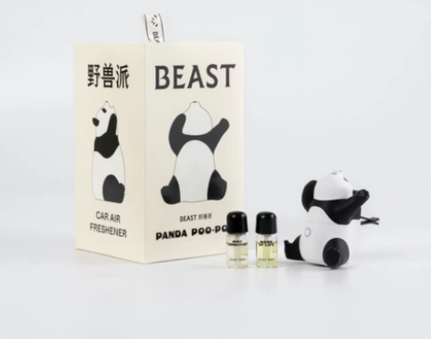 野兽派熊猫噗噗打哈欠汽车香水香薰车载香氛礼...