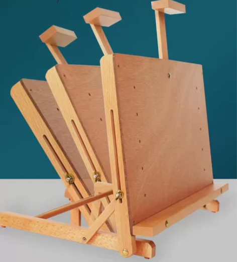 厂家直发榉木台式画板架二合一可折叠可升降美...