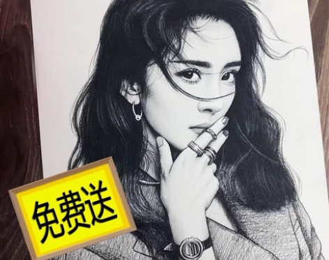 手绘画像定制 纯手绘 素描 色彩 ...