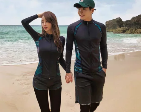 韩国分体潜水服速干拉链防晒水母衣男女长袖游...