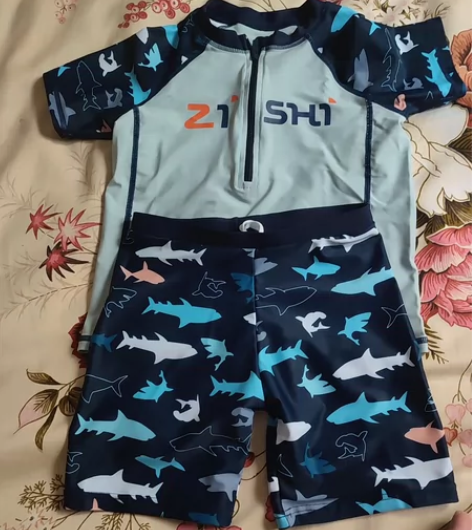 ?儿童泳衣男童分体速干中大童游泳衣小童泳裤...