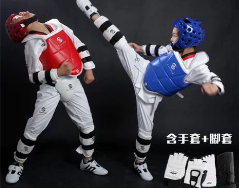 【送护齿】武圣跆拳道护具儿童成人比赛加厚八...