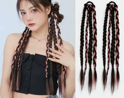 假发辫子马尾女夏季鱼骨麻花脏辫拳击辫假发挑...