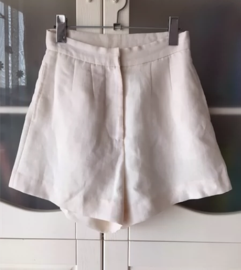 Aann安娜麻料短裤 正品，穿过一两天，九...