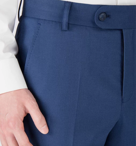 蓝色西裤男春秋垂坠感商务西装裤男士九分裤