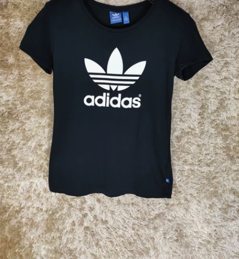 adidas阿迪 达斯女士34码黑色短袖T...