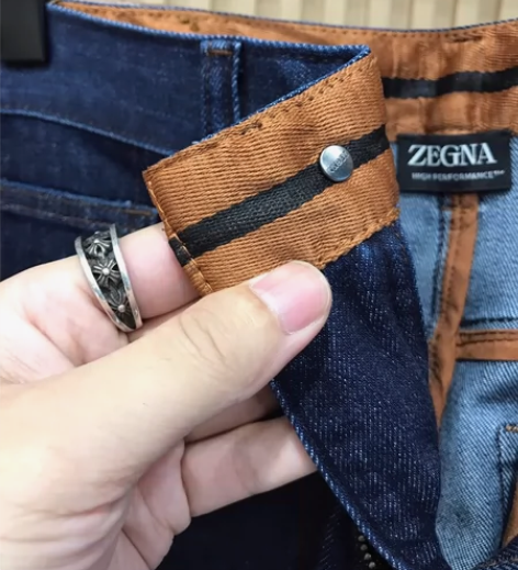 Zz·杰尼亚 男士商务休闲丹宁牛仔裤 后腰...