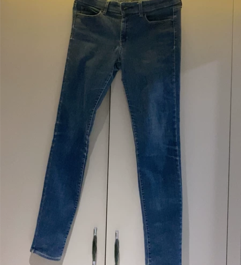 优衣库 uniqlo 深蓝色 牛仔裤 小裤...