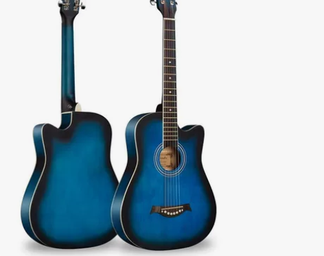 41寸蓝色单板民谣吉他男女初学者适用，成人...