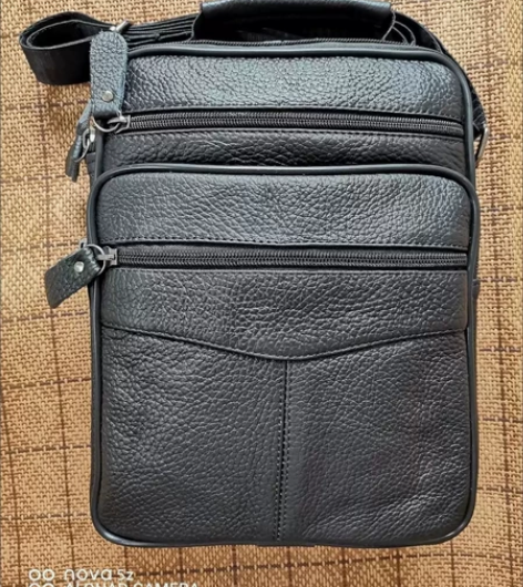 外贸尾单，清仓特价！真牛皮男士单肩包斜挎包...