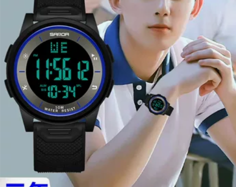 青少年手表男中学生运动防水夜光闹钟强力叫醒...