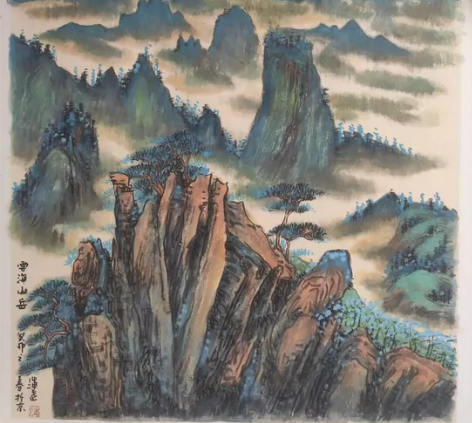 刘海武,黄宾虹再传弟子,画芯尺寸50*50...