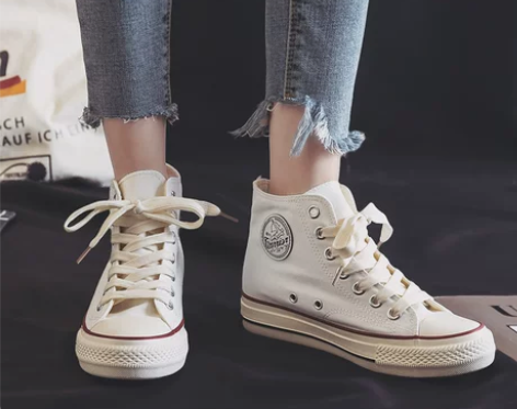 回力女鞋帆布鞋女高帮内增高帆布鞋2022秋...