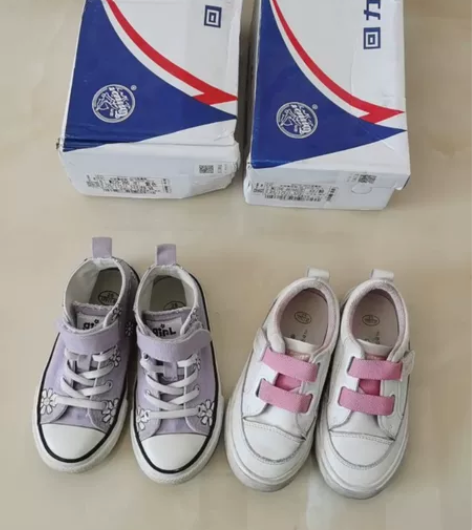 ?回力儿童女童帆布鞋小白鞋25码 两双同时...