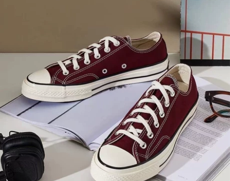 匡威1970S帆布鞋酒红色男女低/高帮鞋i...