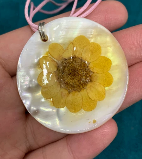 中古vintage 贝母干花项链古着首饰 ...