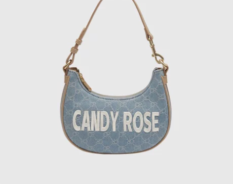 CandyRose正品CR牛仔月牙包腋下包...
