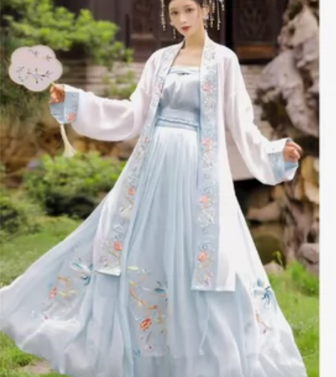 玉术原创汉服女凤鸾宋制长褙子齐腰襦裙宋抹绣...