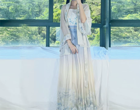 夜子溪【花满园】原创正品宋制百褶裙对襟汉服...