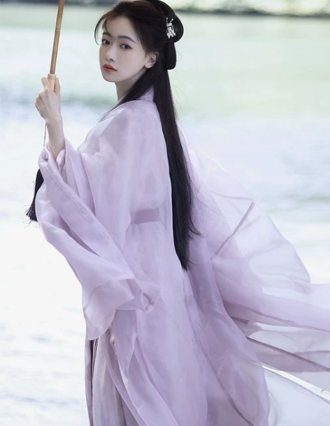 紫色汉服古装女超仙古风日常原创直裾改良魏晋...