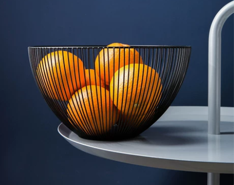 述物 北欧铁艺水果篮子客厅家用现代果盆果盘...