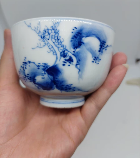 清末民国青花盖碗,茶碗。发色沉稳,画工细路...