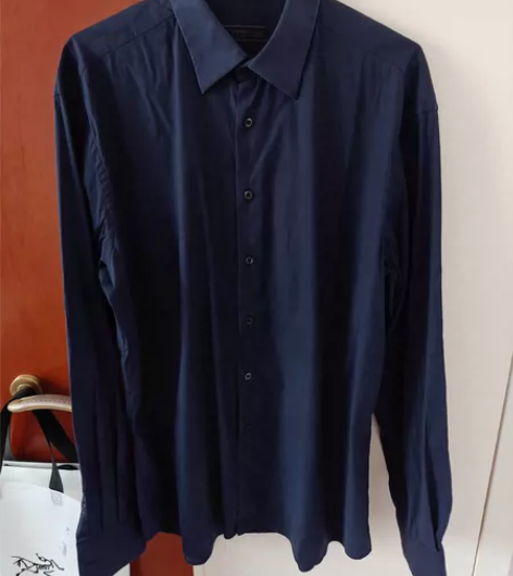 可验货宝专柜正品prada普拉达男士长袖衬...