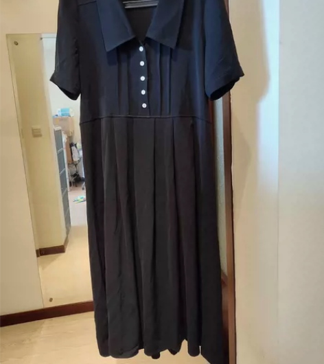法式西装领通勤连衣裙女气质高端长款百褶裙 ...
