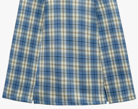 【胖梨阿姨】“M”女孩格纹包臀裙女高腰a字...