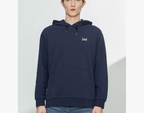 Lee商场同款舒适版连帽抽绳小logo多色...