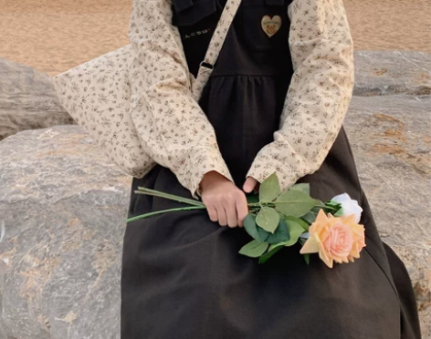 青蔷薇背带裙可爱日系春装2022年新款学院...