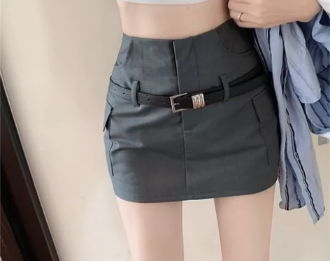 大码黑色半身裙女夏季新款辣妹高腰a字短裙胖...