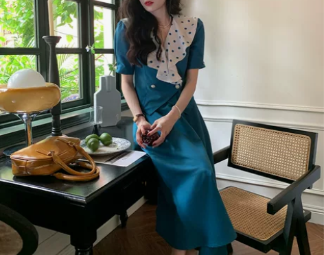 ?欣子野品牌【风华正茂】复古港风设计感翻领...