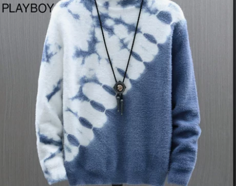 花花公子秋冬季高领毛衣男士韩版潮流个性加厚...