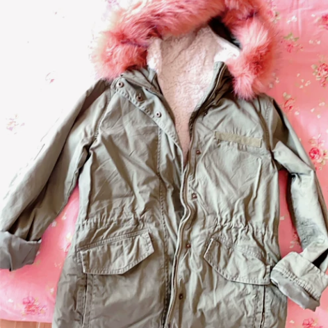 转卖 gap女装外套秋冬款军绿色中长款 九...