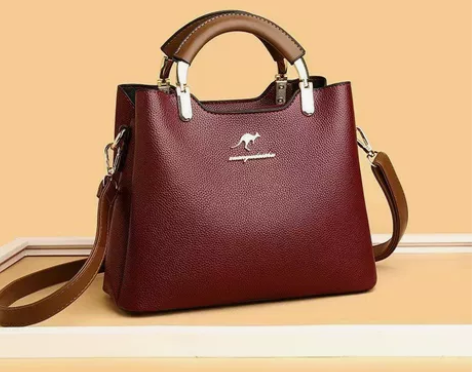 袋鼠真皮手提包女大容量女士包包2022新款...